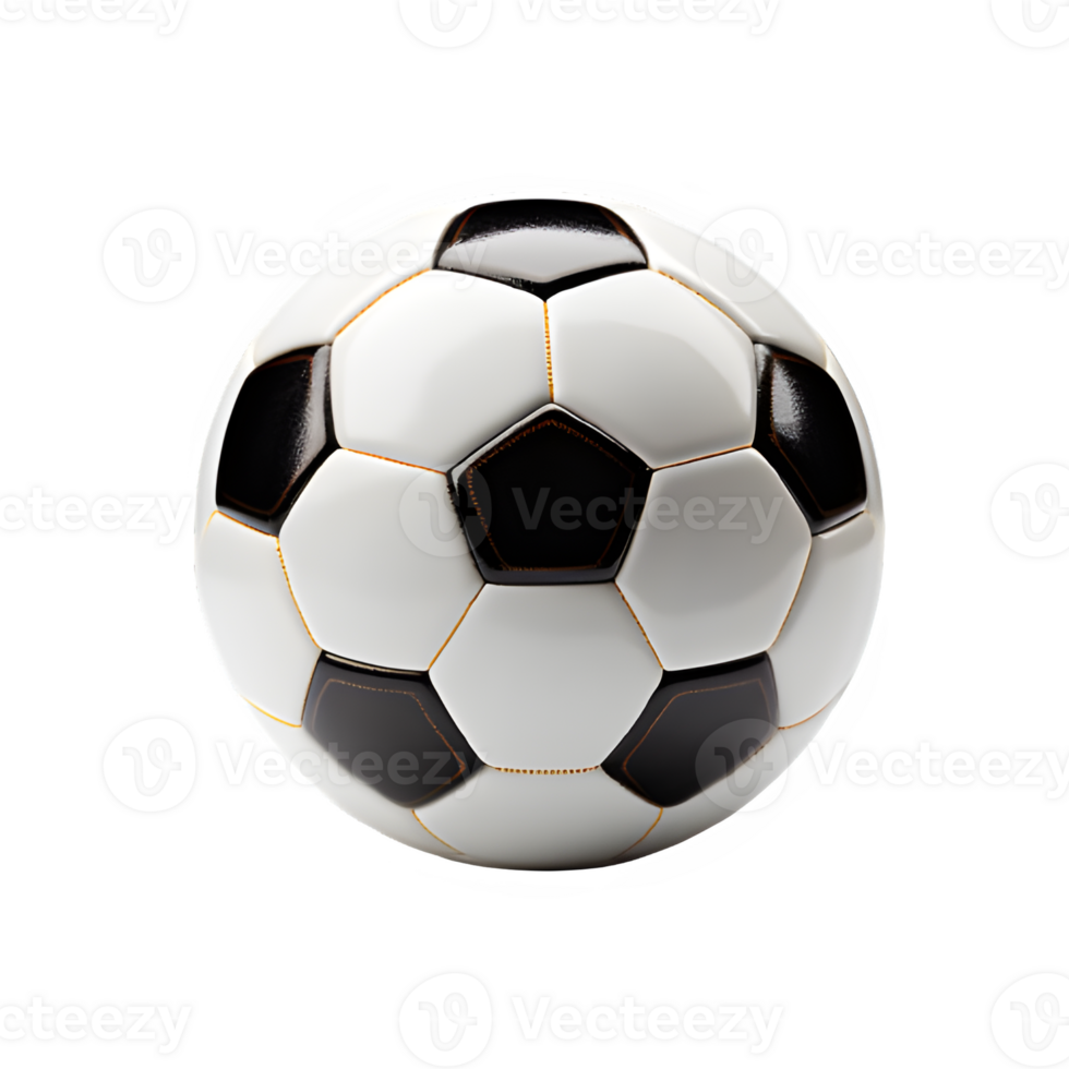 soccer ball isolated on transparent background ,ball with hexagonal surface cut out ,generative ai png