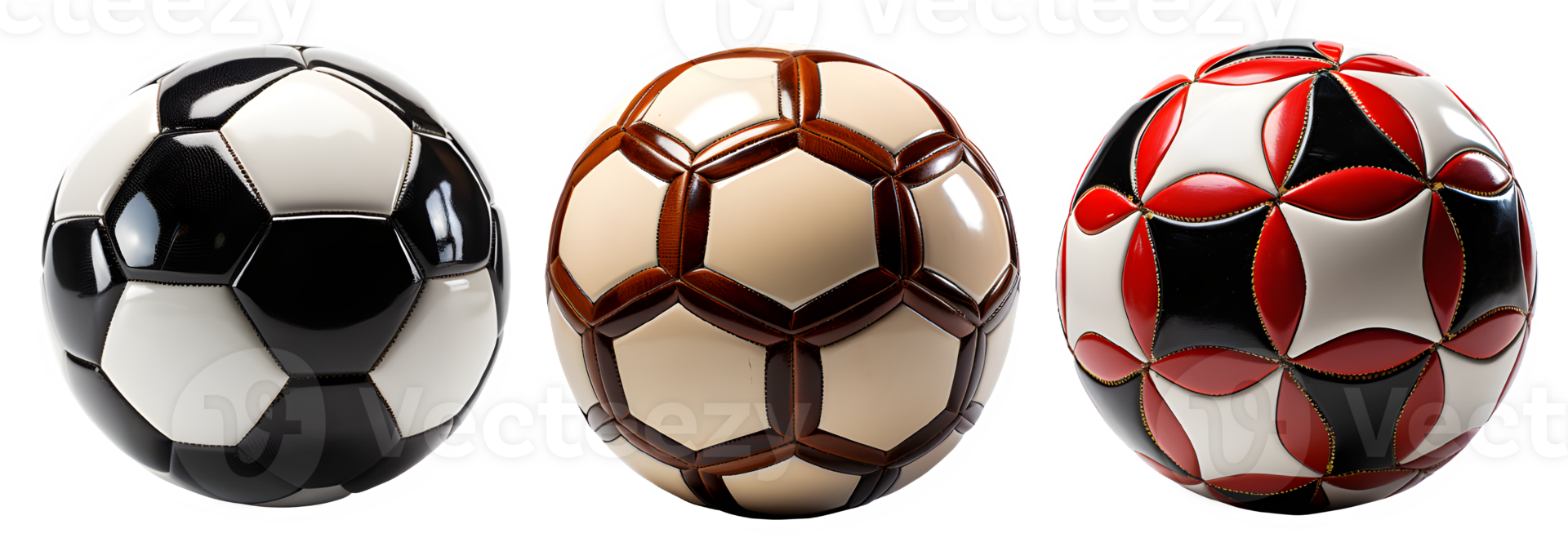 soccer ball isolated on transparent background ,ball with hexagonal surface cut out ,generative ai png