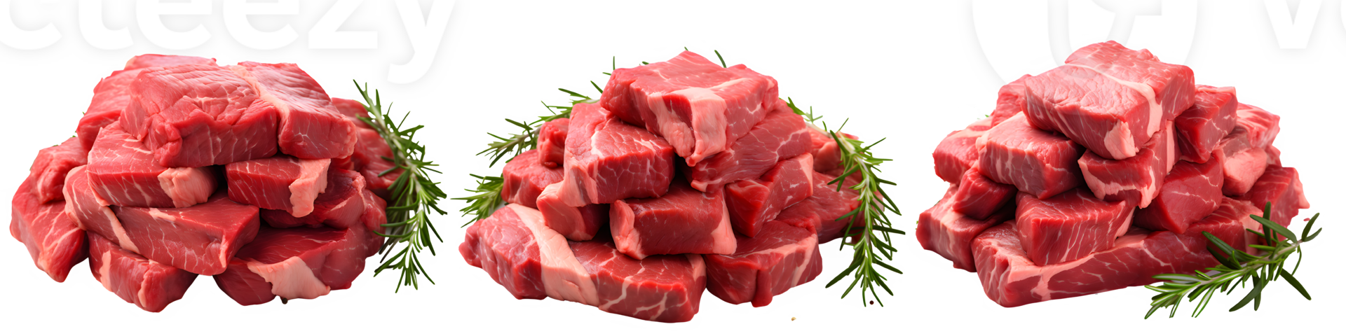fresh beef isolated on transparent background ,raw meat cut out ,generative ai png