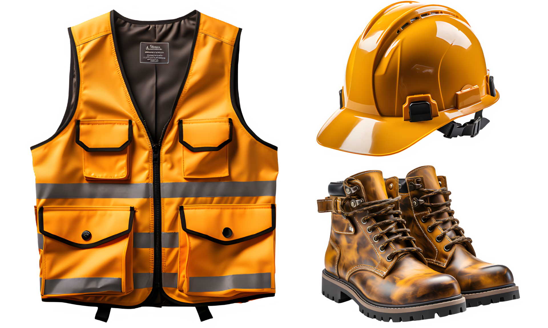 safety clothing equipment ,Miner safety equipment isolated on
