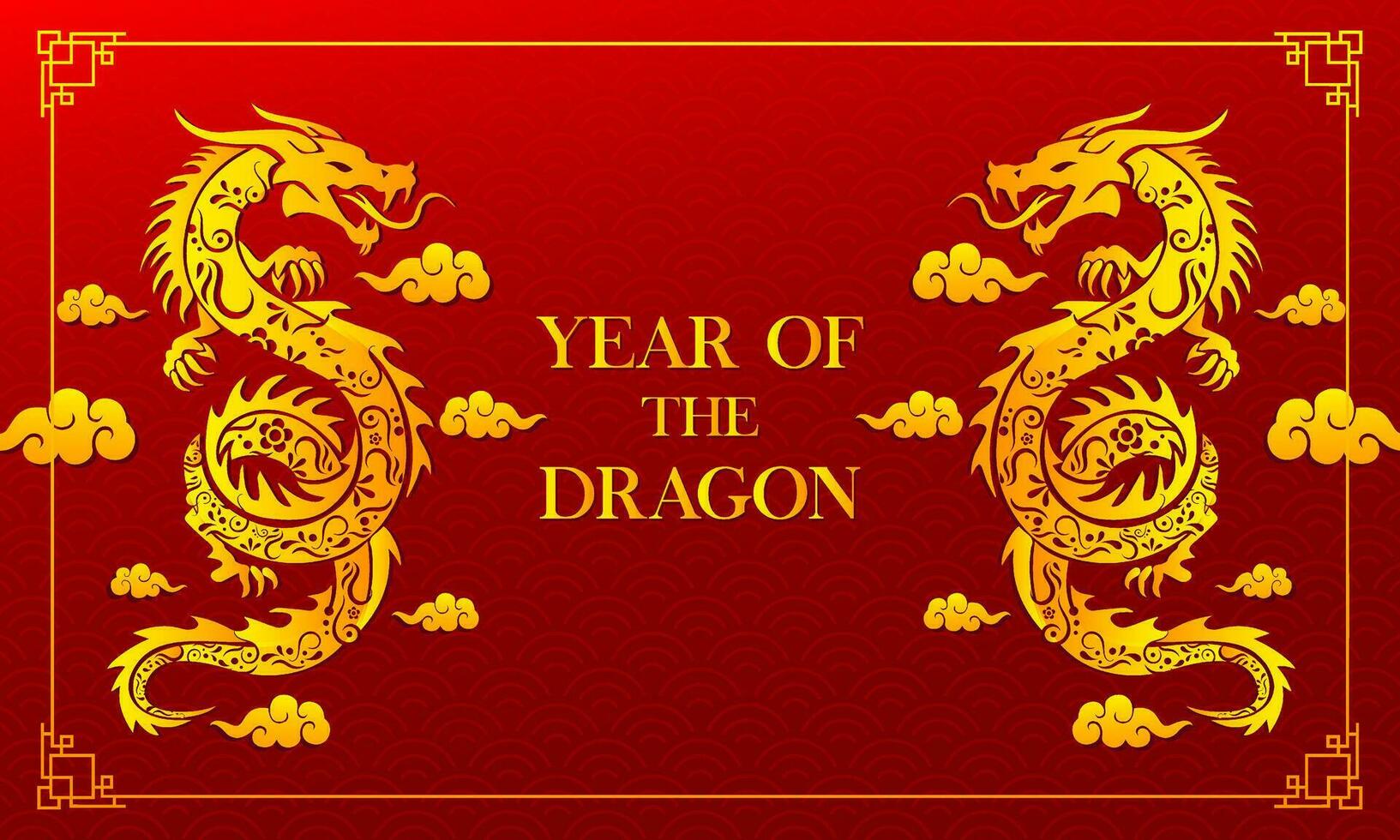 Happy chinese new year 2024 vector. Year of the dragon design template vector. vector