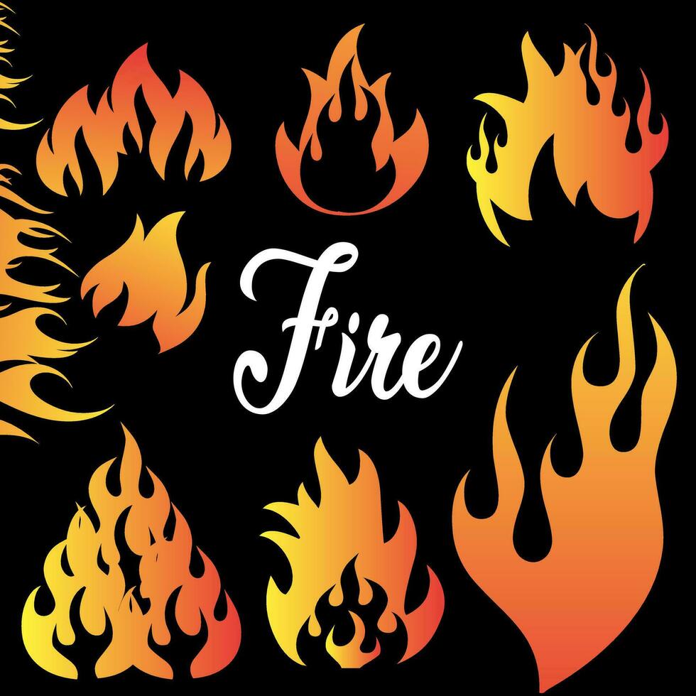 Fire vector art. fire flame burning vector