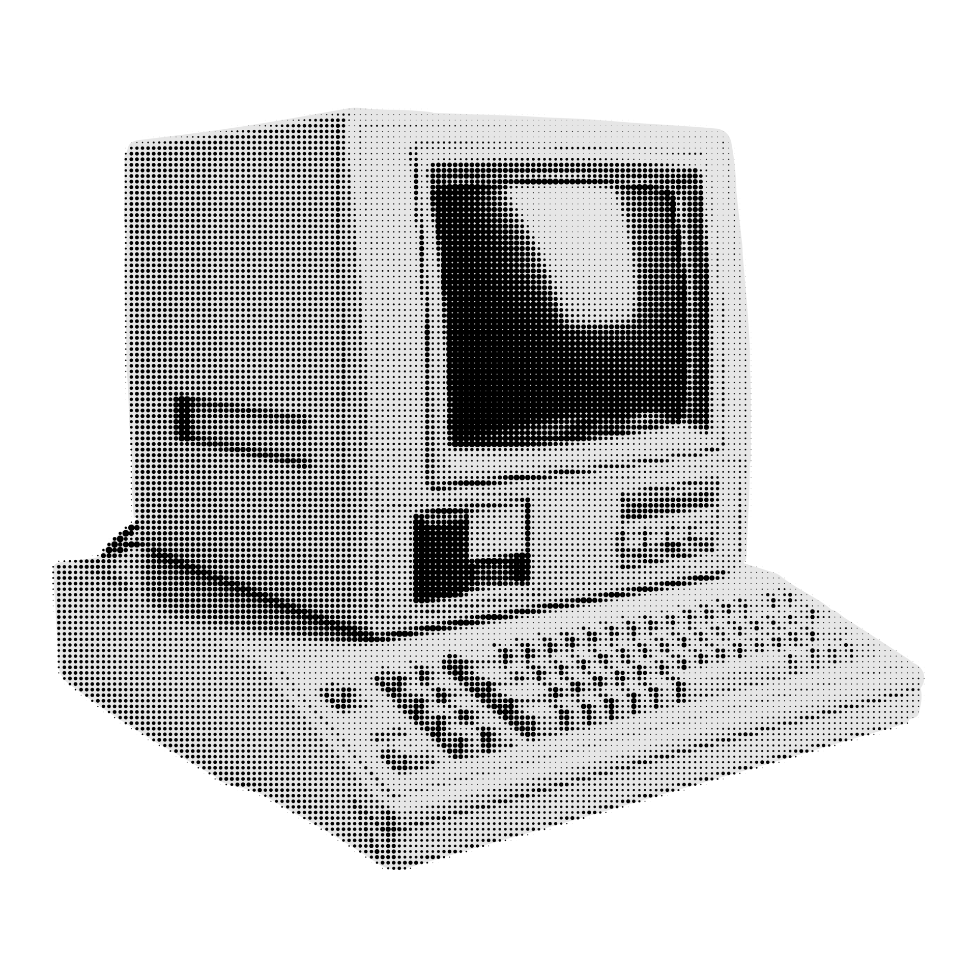 Halftone retro computer. Collage design element in trendy magazine style. AI Generative 27521176 PNG