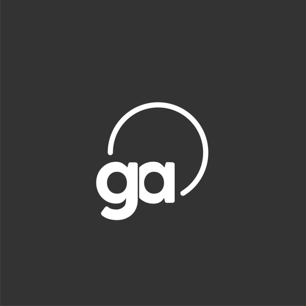 GA initial logo with rounded circle vector