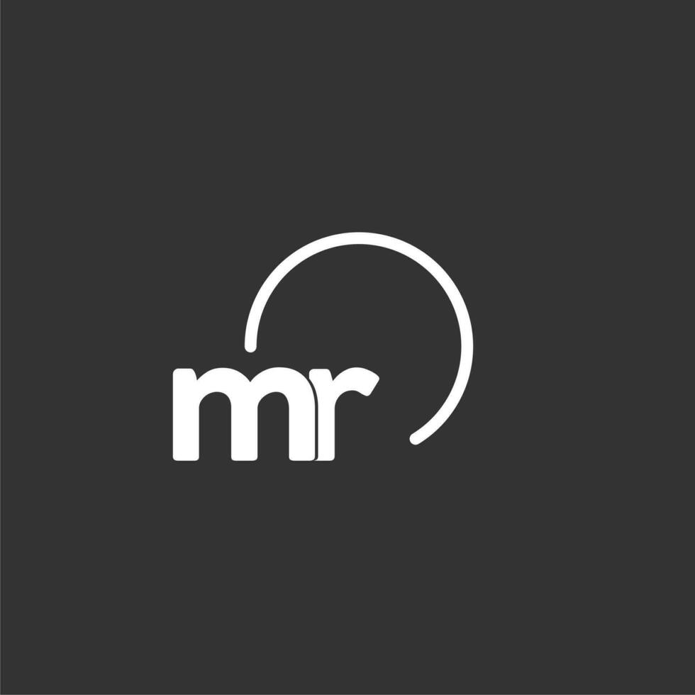 MR initial logo with rounded circle vector