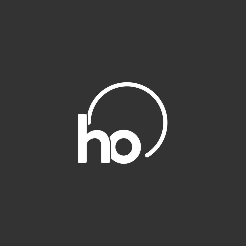 HO initial logo with rounded circle vector