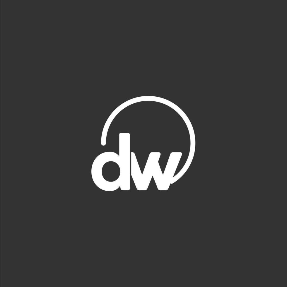 DW initial logo with rounded circle vector
