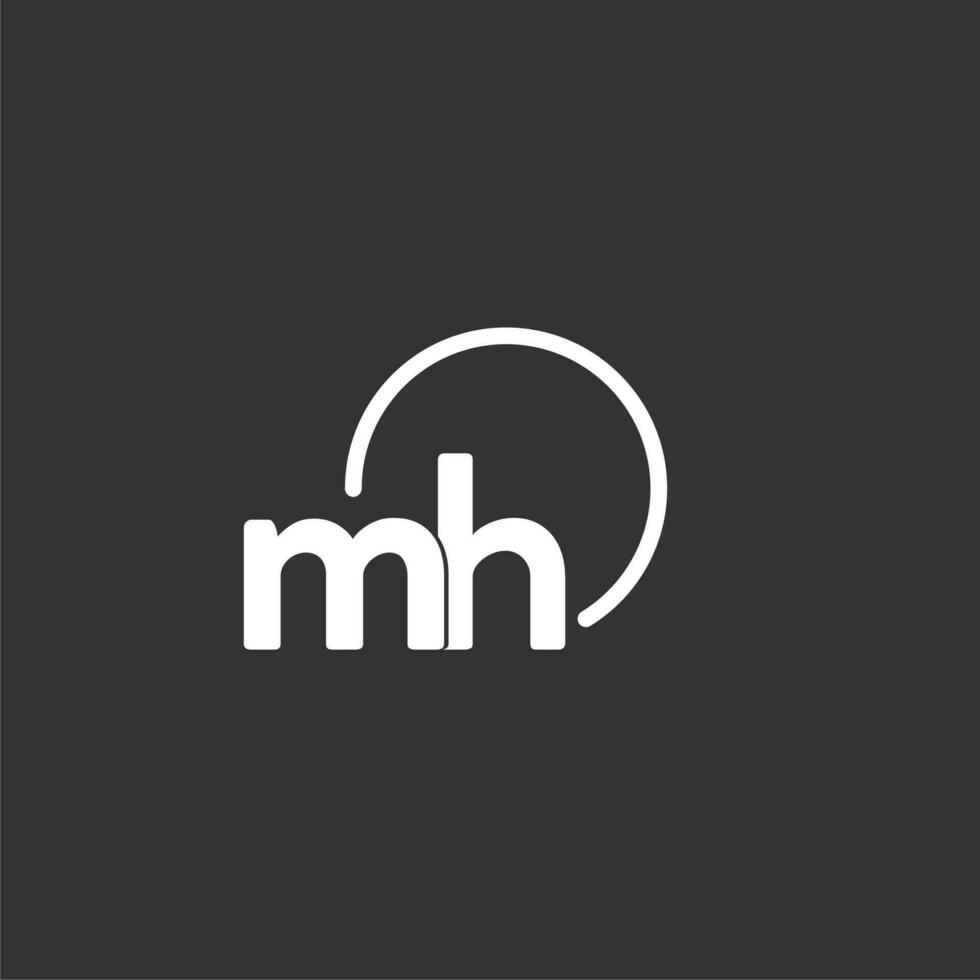 MH initial logo with rounded circle vector