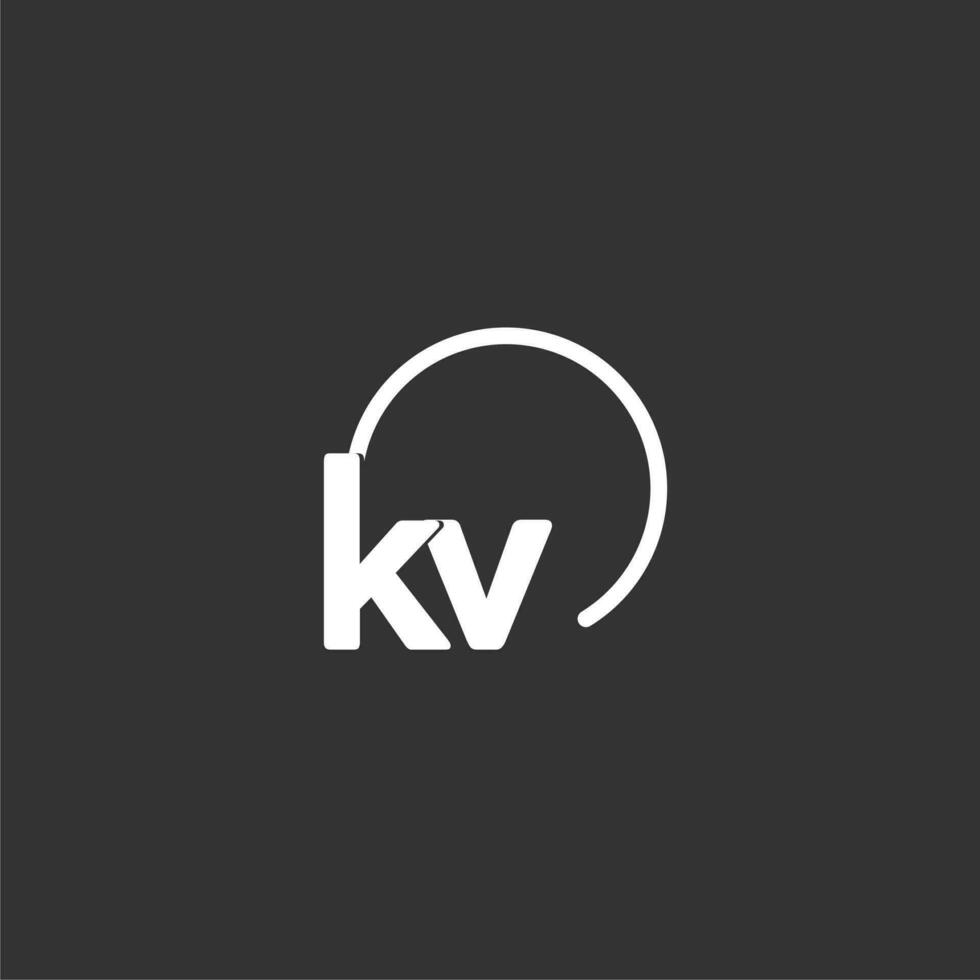kv inicial logo con redondeado circulo vector