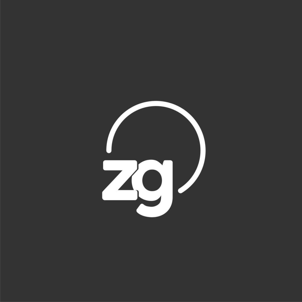zg inicial logo con redondeado circulo vector