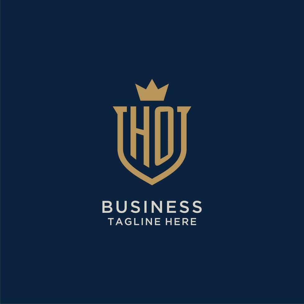 HO initial shield crown logo vector