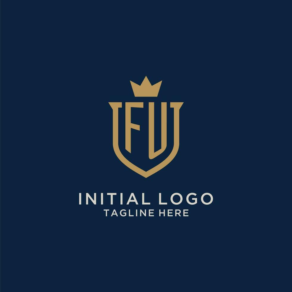 fu inicial proteger corona logo vector