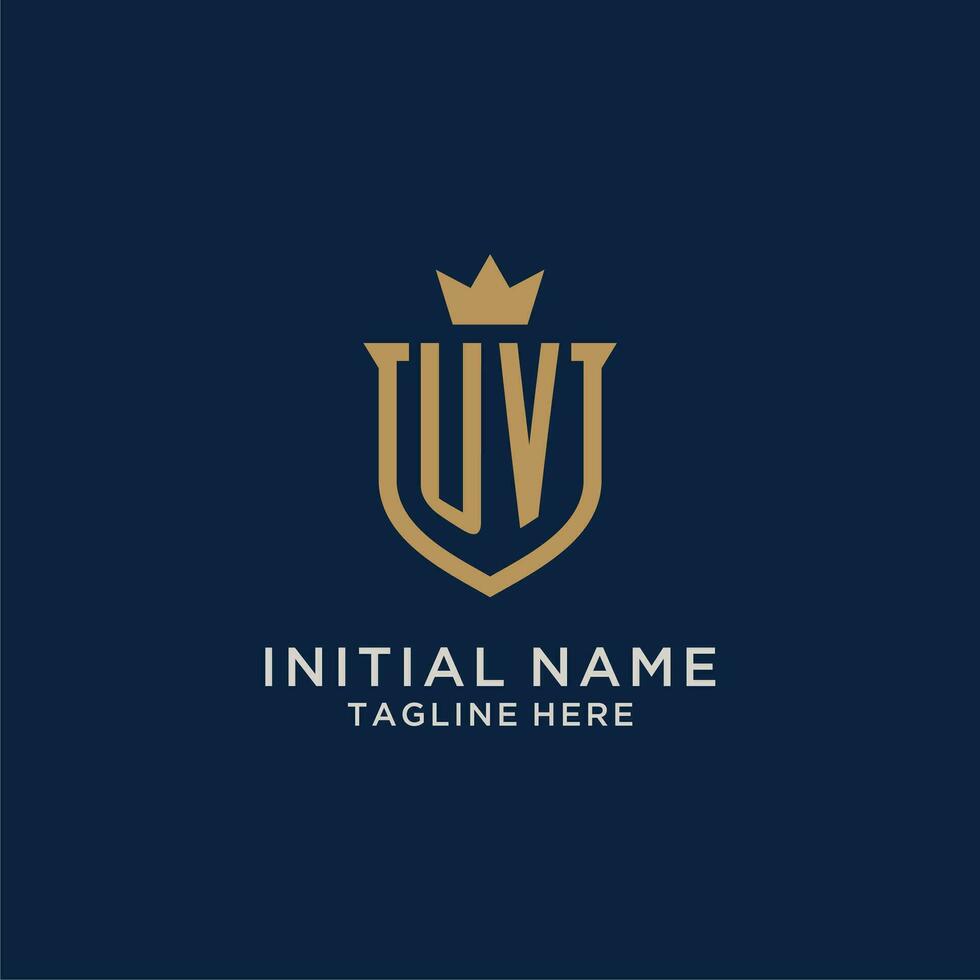 UV initial shield crown logo vector