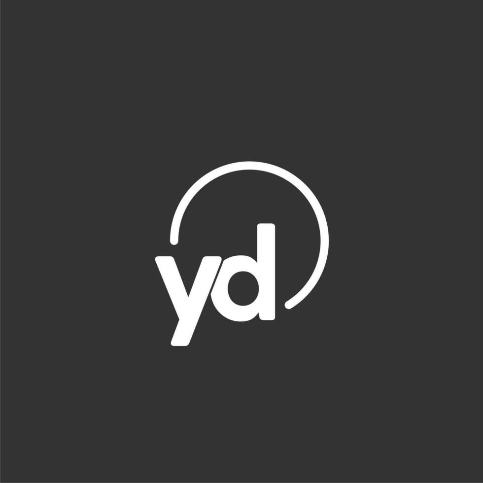 YD initial logo with rounded circle vector