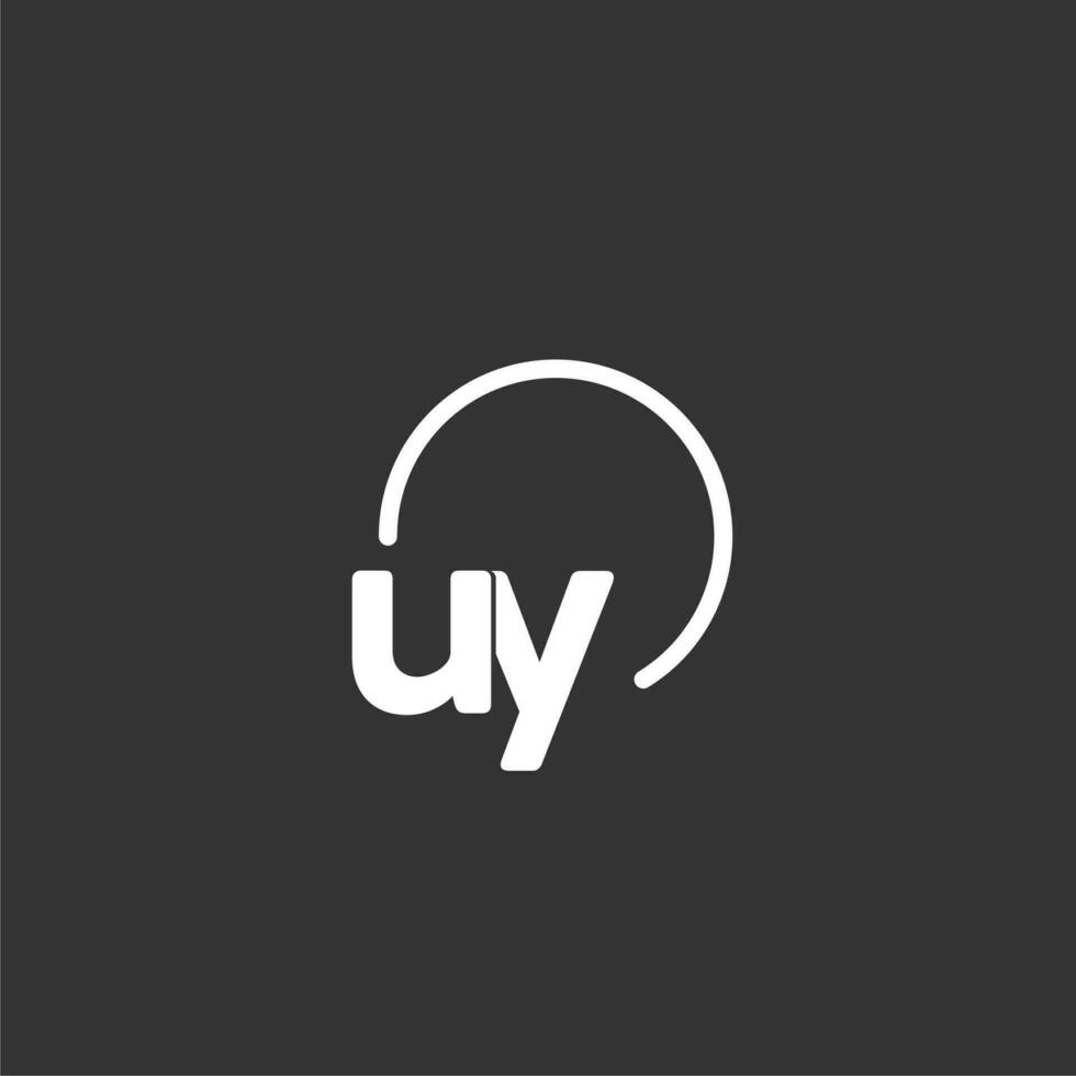 UY initial logo with rounded circle vector
