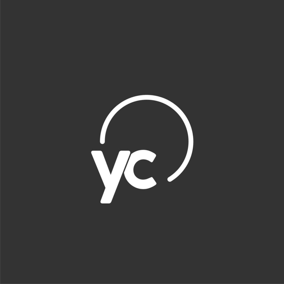 yc inicial logo con redondeado circulo vector