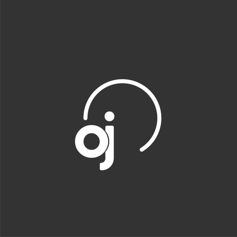 OJ initial logo with rounded circle vector