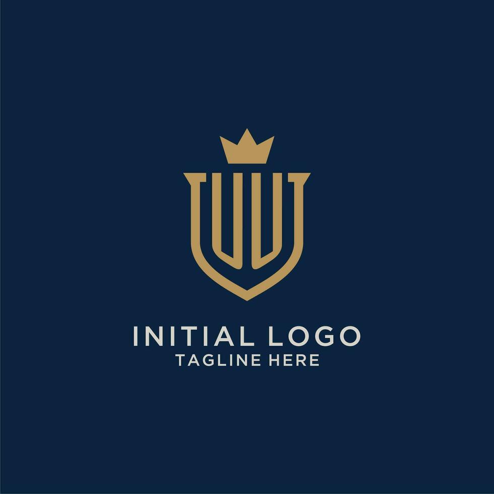 UU initial shield crown logo vector