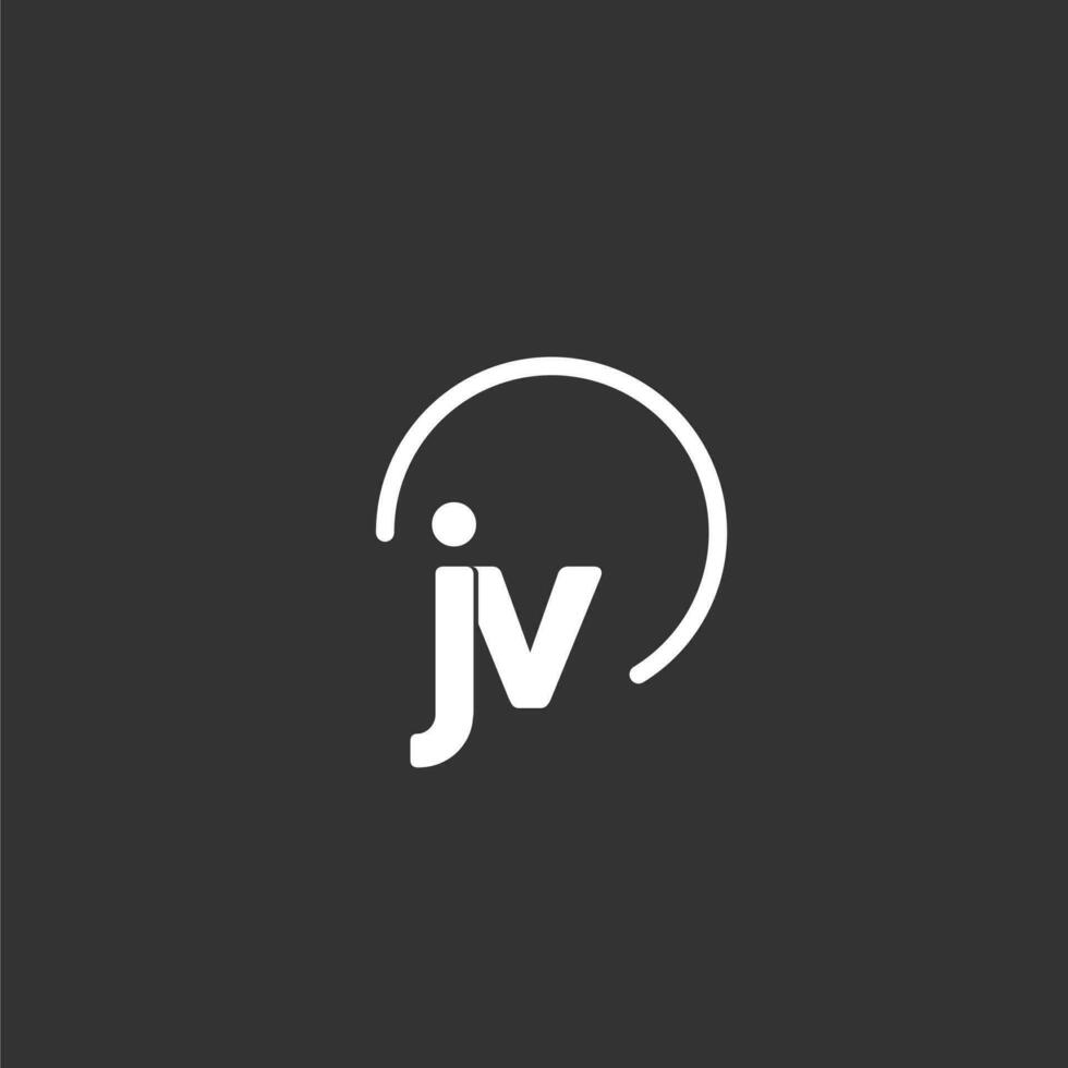 JV initial logo with rounded circle vector