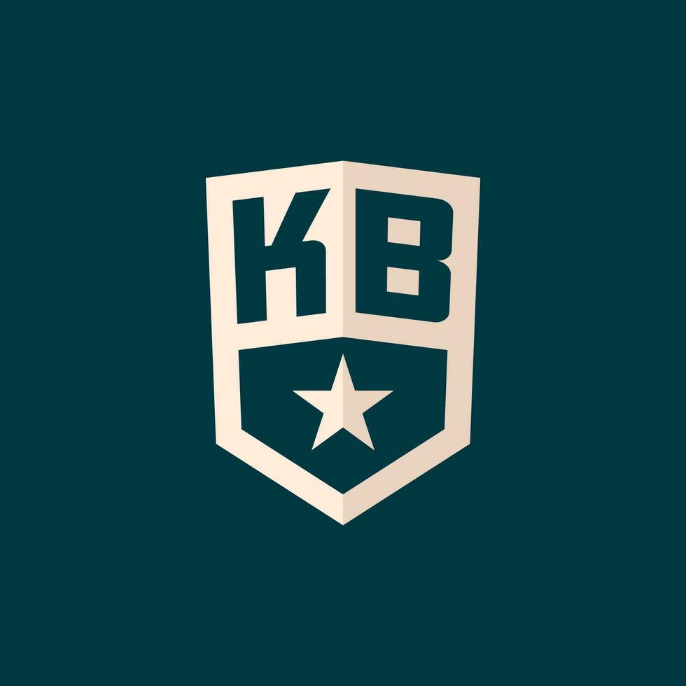 Initial KB logo star shield symbol with simple design vector