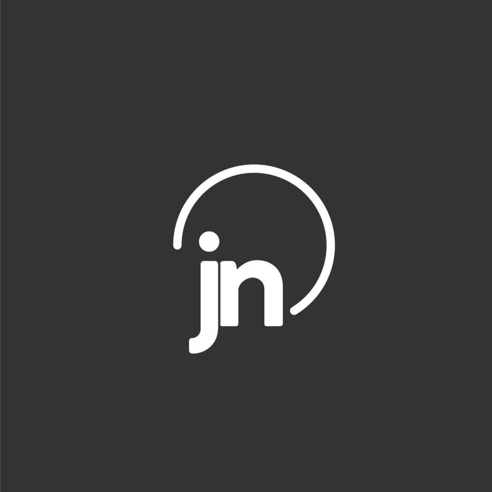 jn inicial logo con redondeado circulo vector