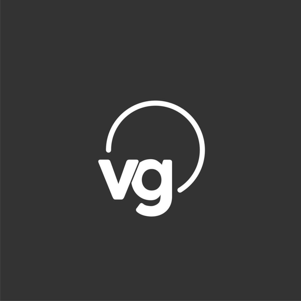 VG initial logo with rounded circle vector
