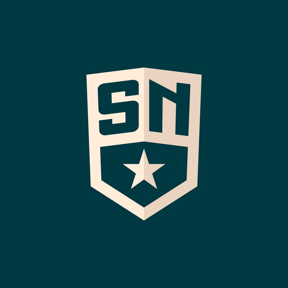 Initial SN logo star shield symbol with simple design 27521759 Vector