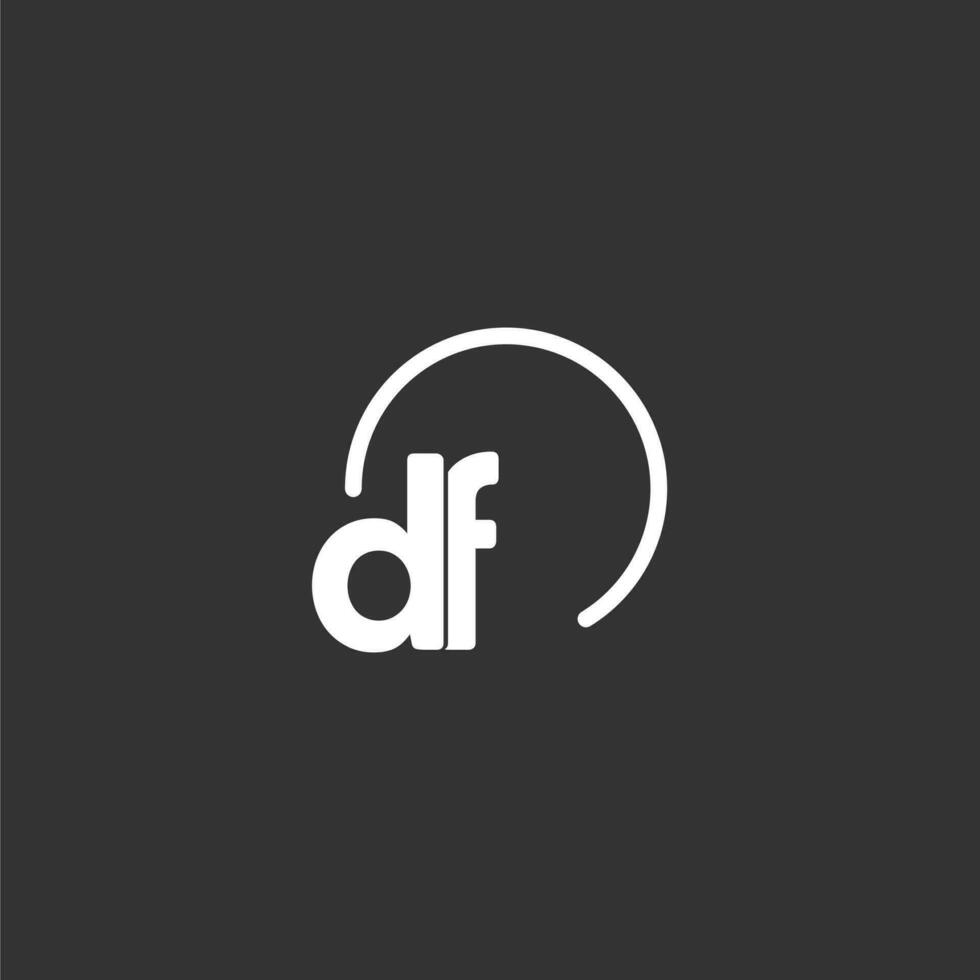 DF initial logo with rounded circle vector