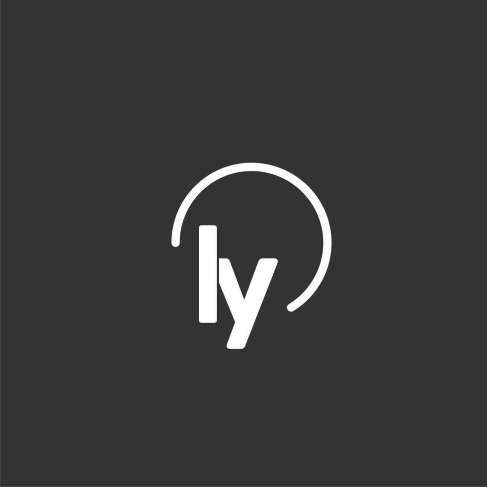 LY initial logo with rounded circle vector