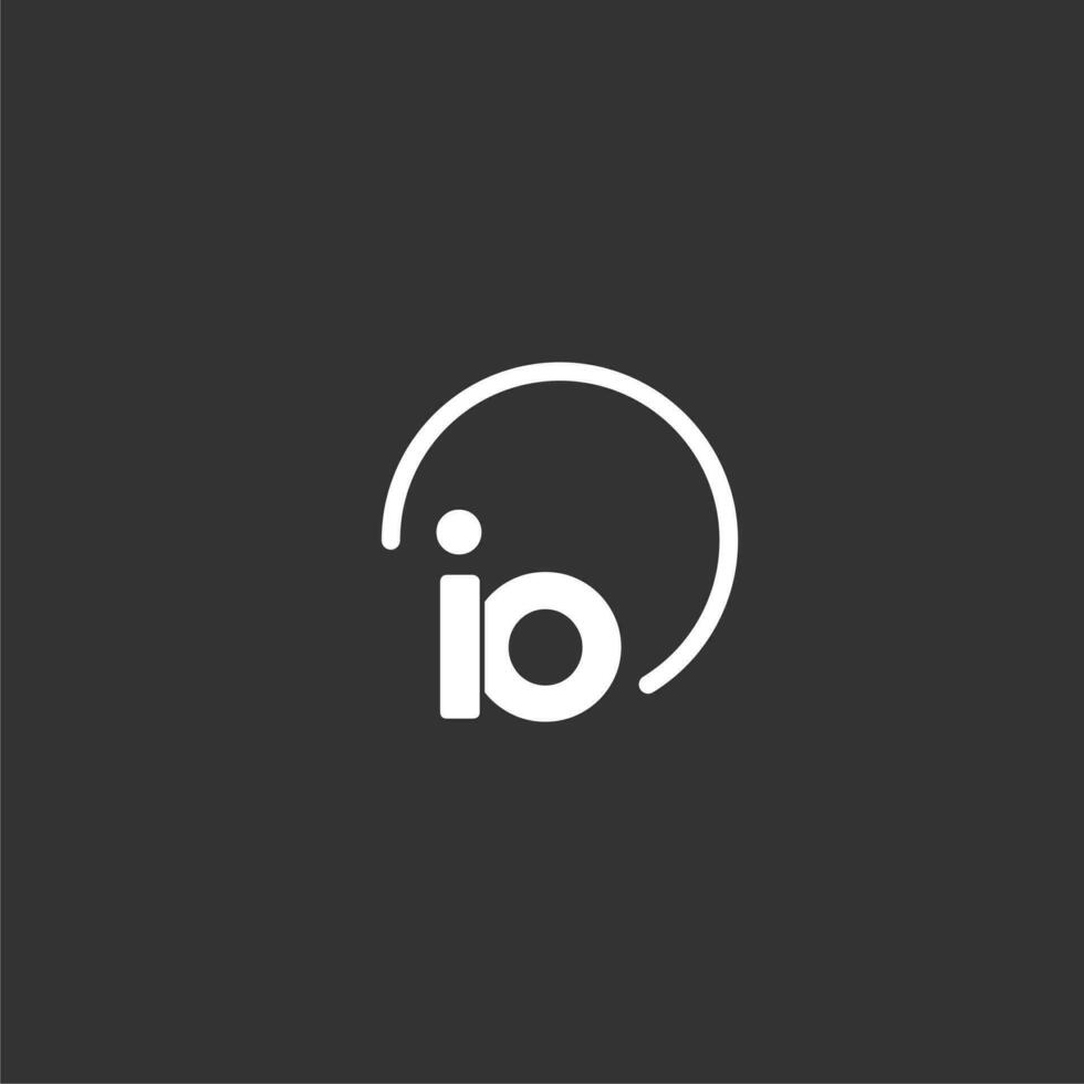 IO initial logo with rounded circle vector