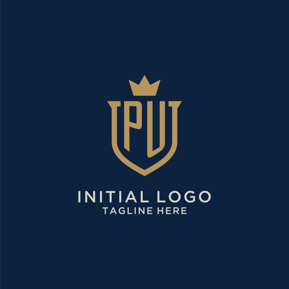 pu inicial proteger corona logo vector