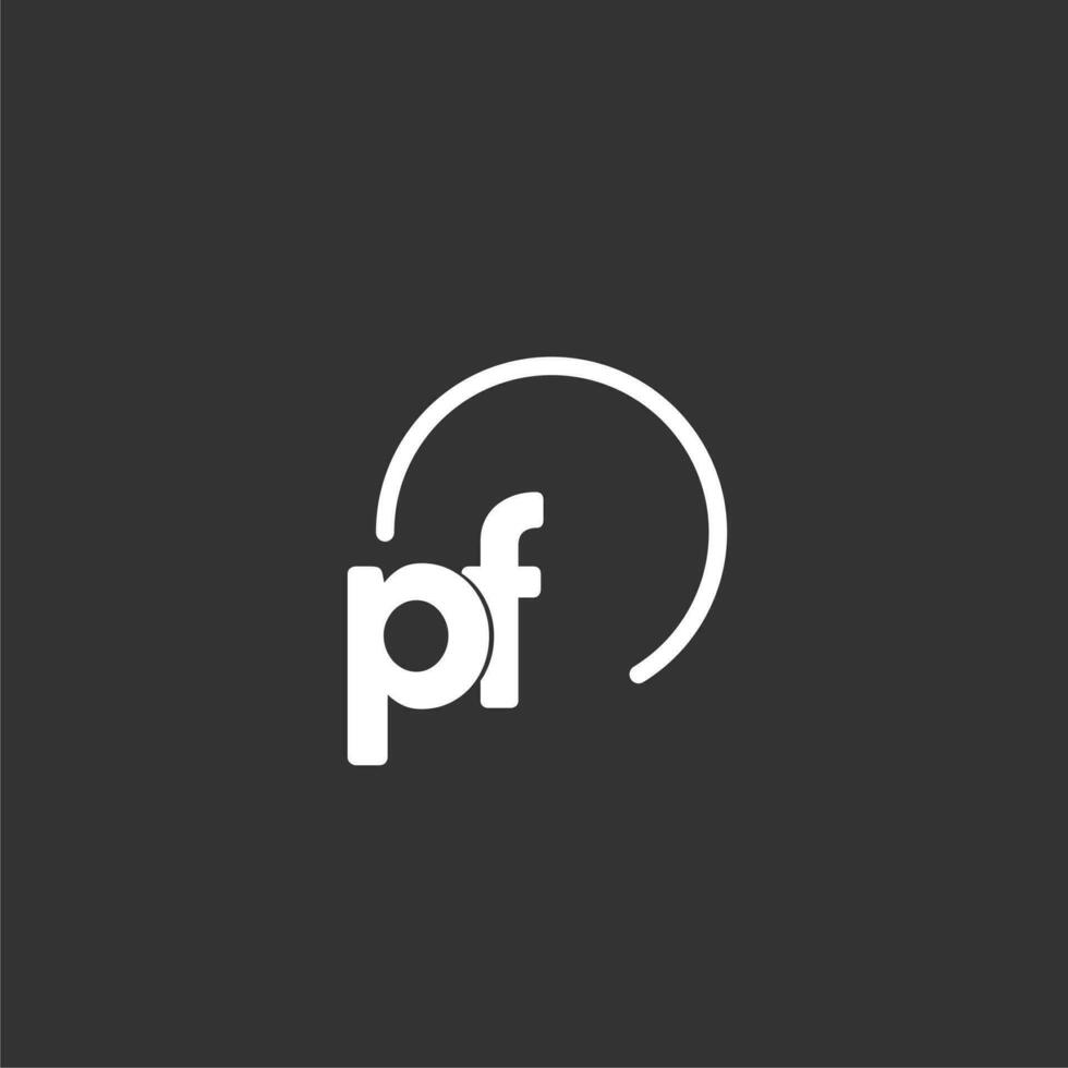 PF initial logo with rounded circle vector