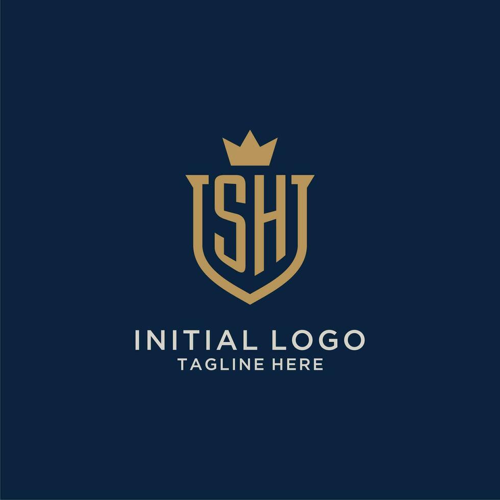 sh inicial proteger corona logo vector