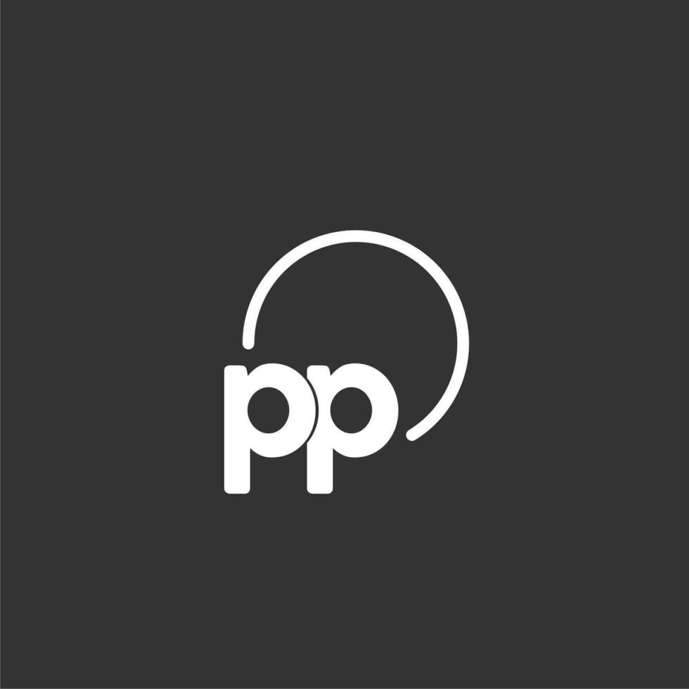 PP initial logo with rounded circle vector