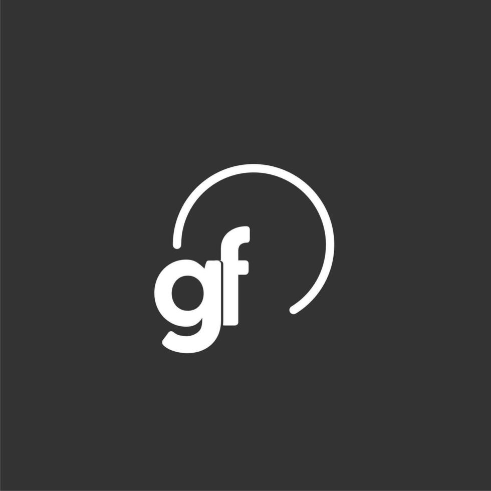 GF initial logo with rounded circle vector