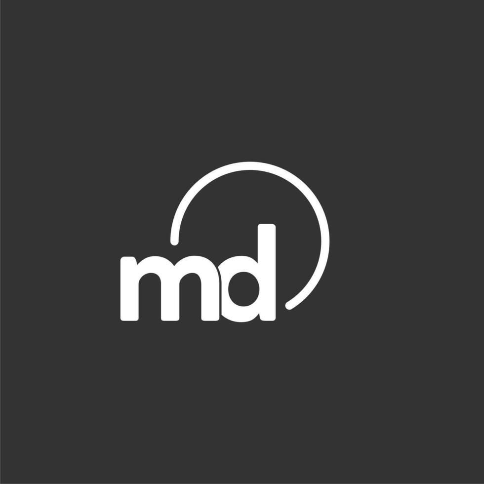 MD initial logo with rounded circle vector