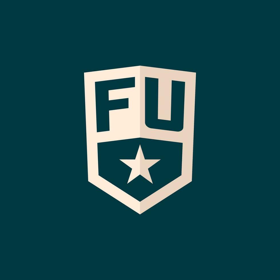 Initial FU logo star shield symbol with simple design vector