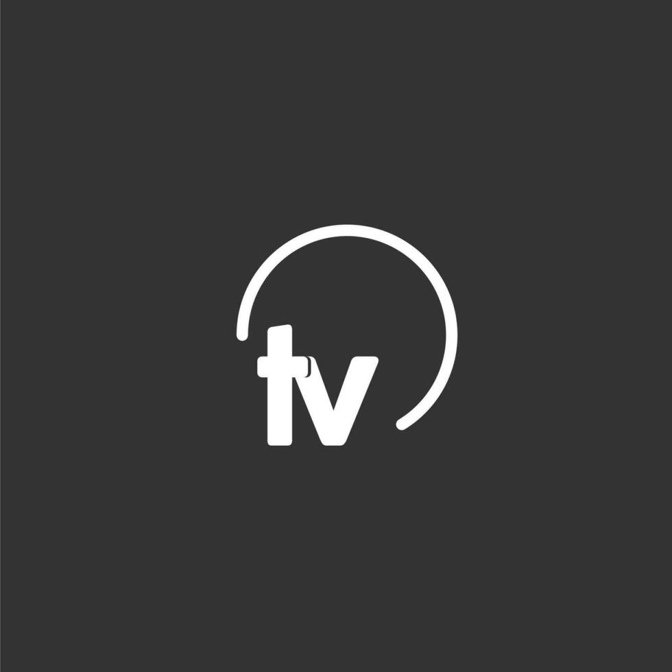 TV initial logo with rounded circle vector