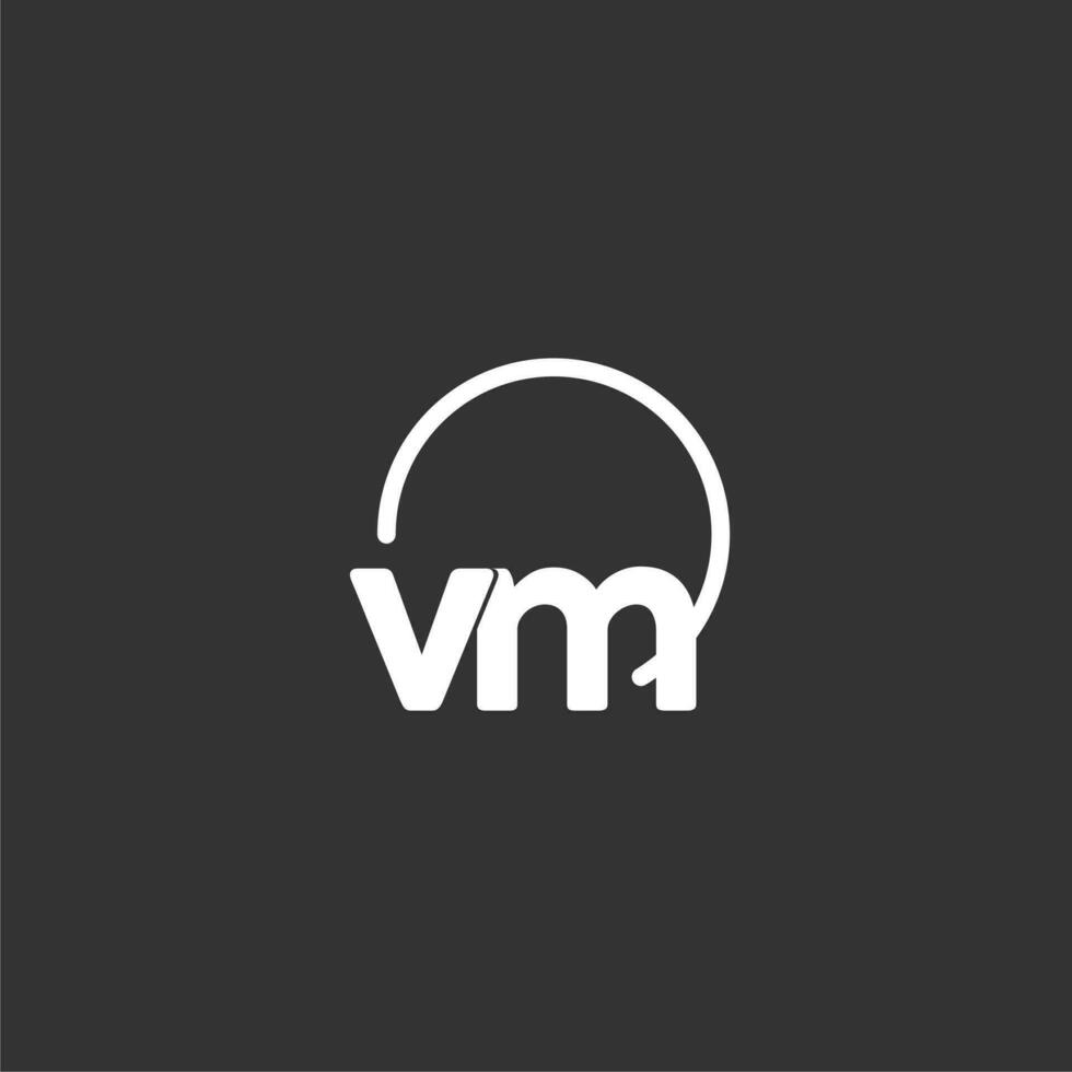 VM initial logo with rounded circle vector