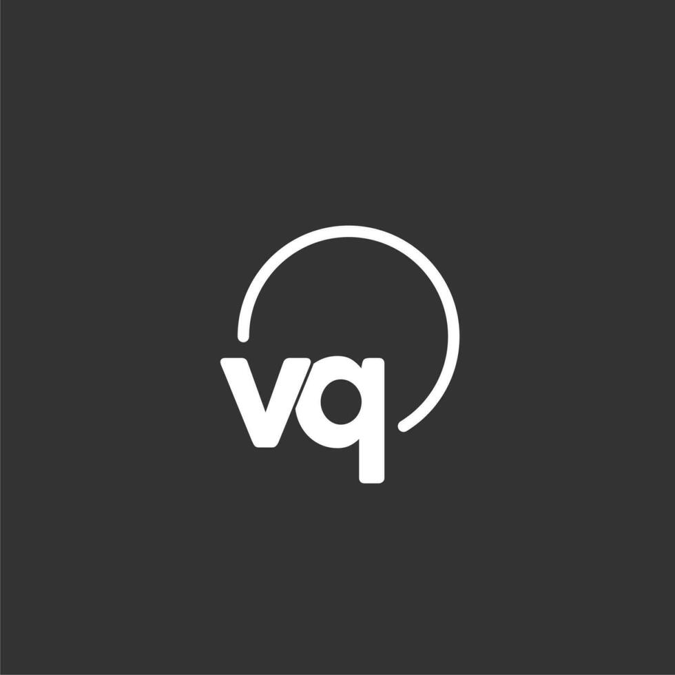 VQ initial logo with rounded circle vector