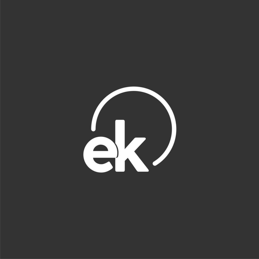 EK initial logo with rounded circle vector