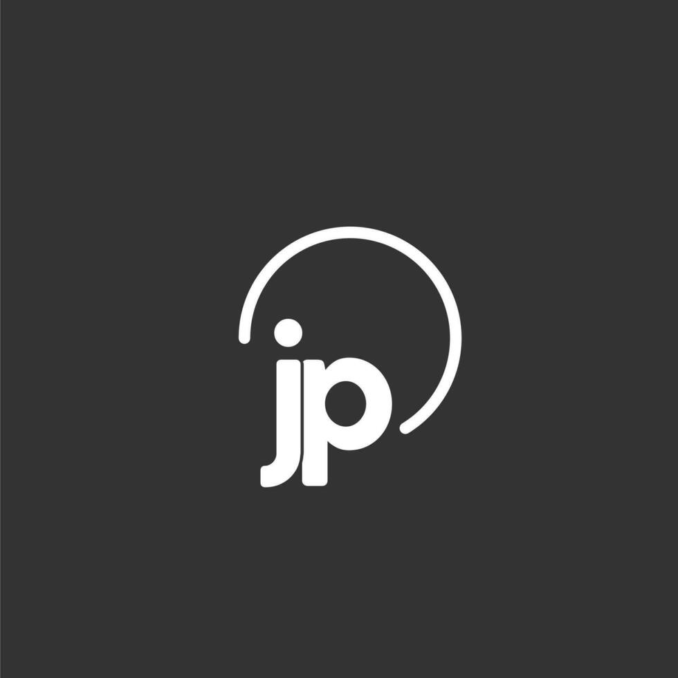 jp inicial logo con redondeado circulo vector