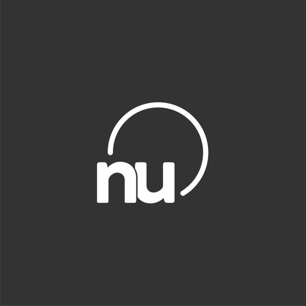 NU initial logo with rounded circle vector