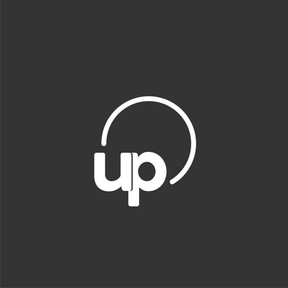 UP initial logo with rounded circle vector