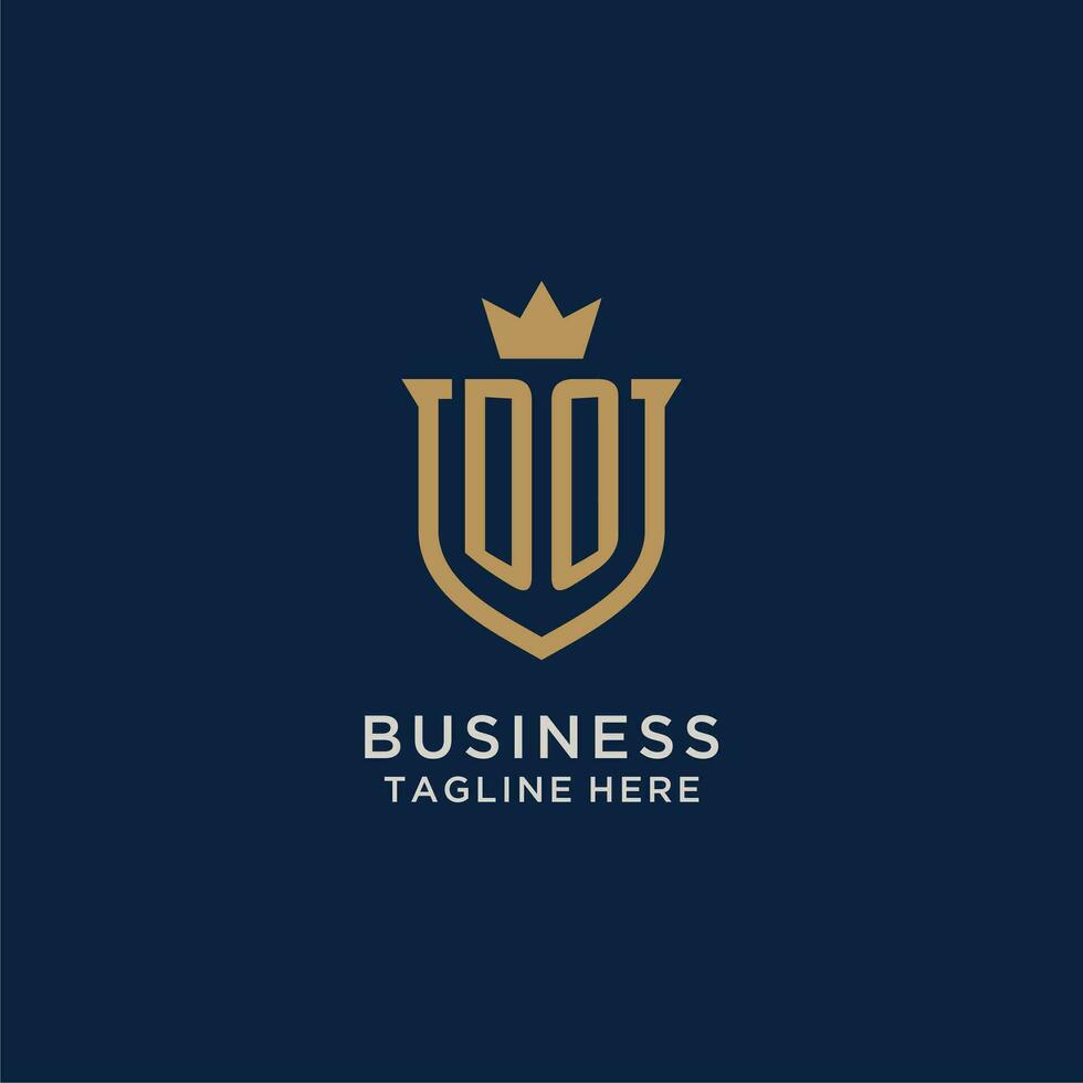 DO initial shield crown logo vector
