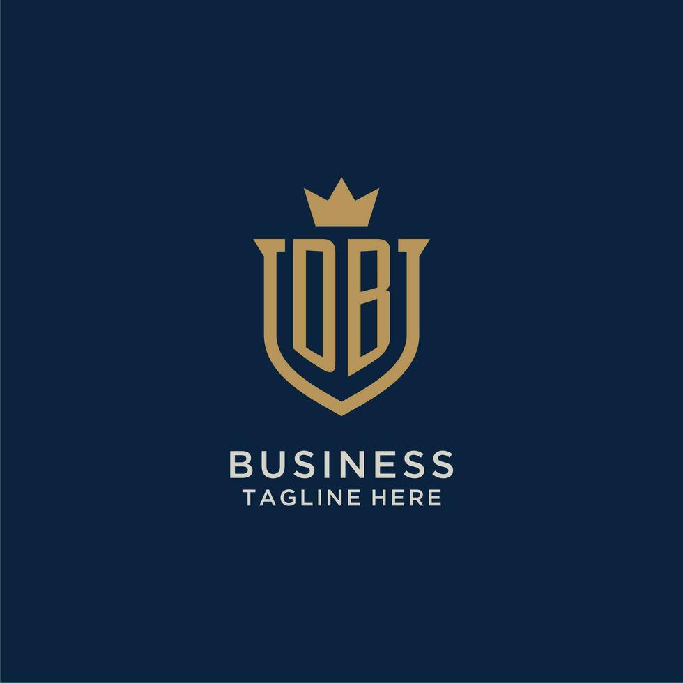 DB initial shield crown logo vector