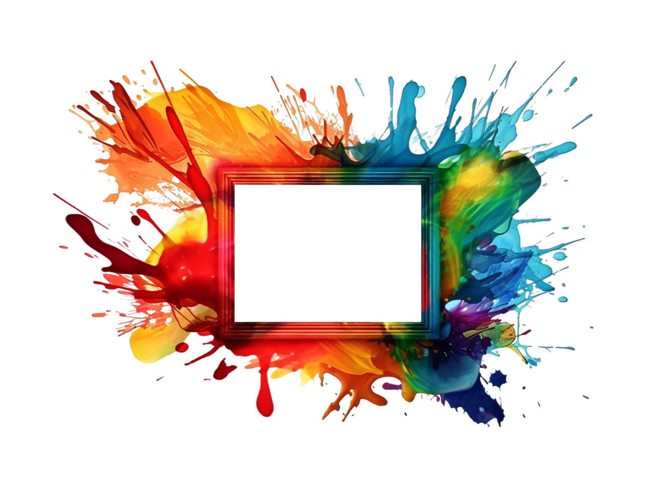 Frame Bold Color Photography Png AI Generative