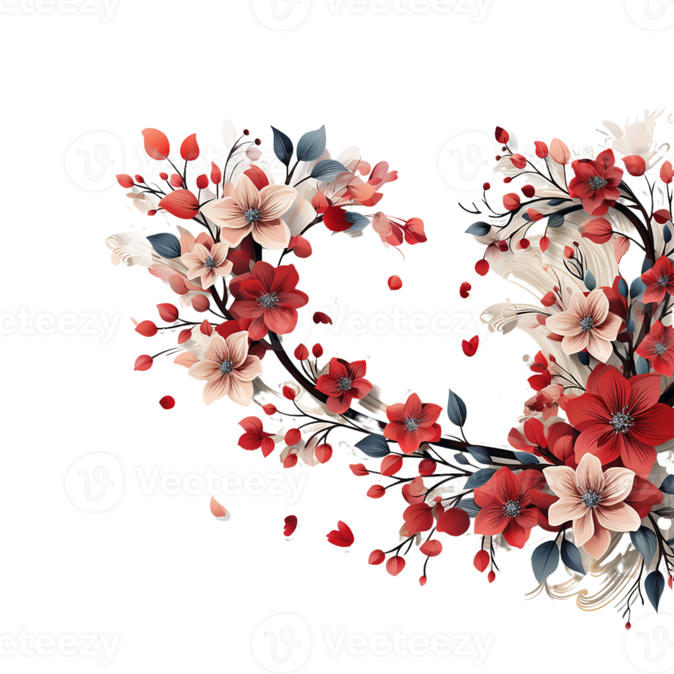 Valentines Day Flower AI Generative png