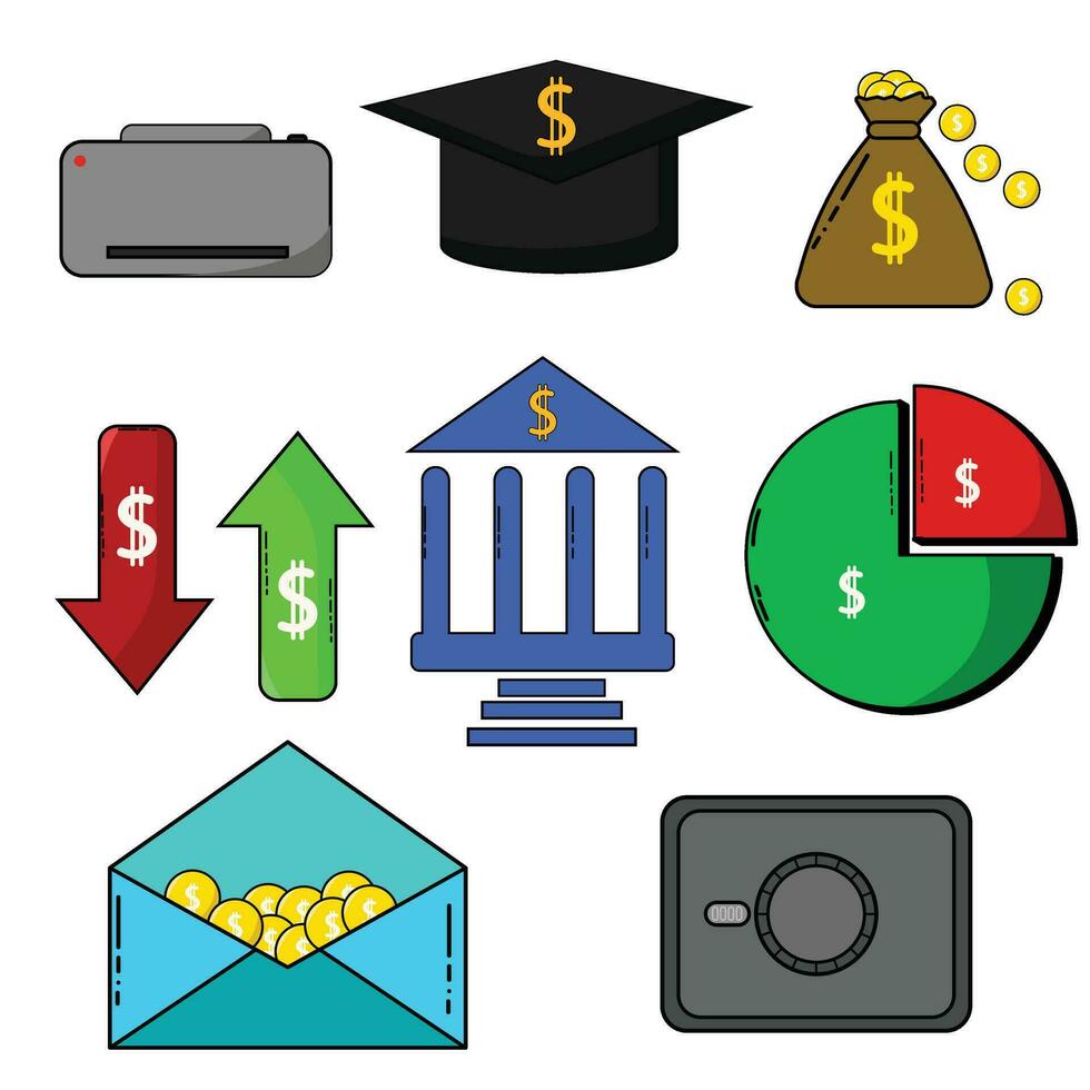 Banking and finance icon set. Business and corporation vector sign