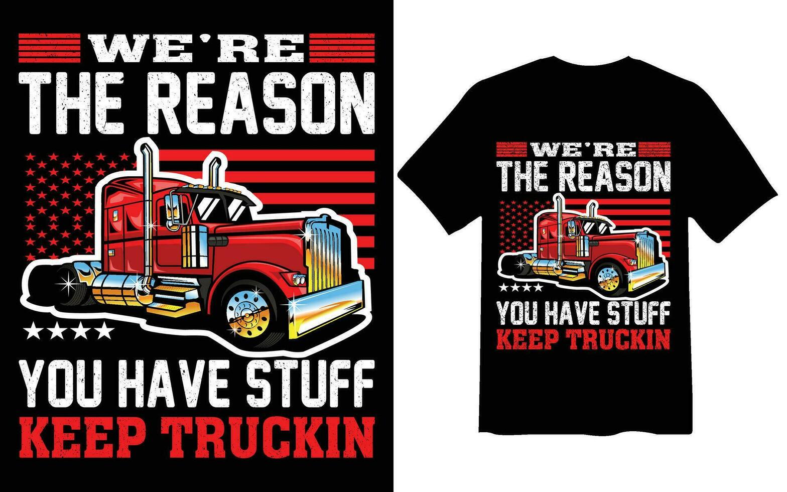 Truck driver t shirt design vector